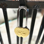 engraved love padlock heart form