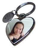 Personalisierte gravierte Foto Herz Schlüsselanhänger