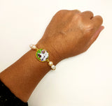 JG Personalisierte Geschenke | Foto-Armband echte Süßwasserperlen 