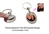 Personalized photo pendant keychain shopping cart chip
