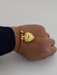Personalisiertes Foto-Armband Armreif Herz-Anhänger elastisch Edelstahl mit Gravur