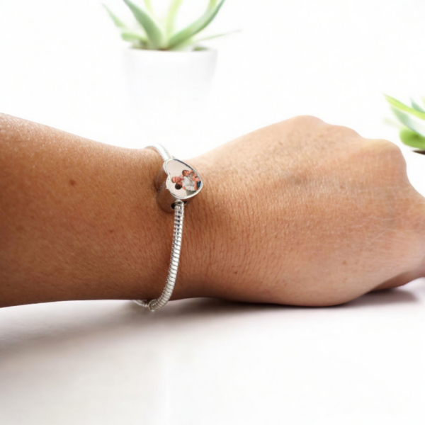 HERZ CHARM für Armband mit Foto + Gravur