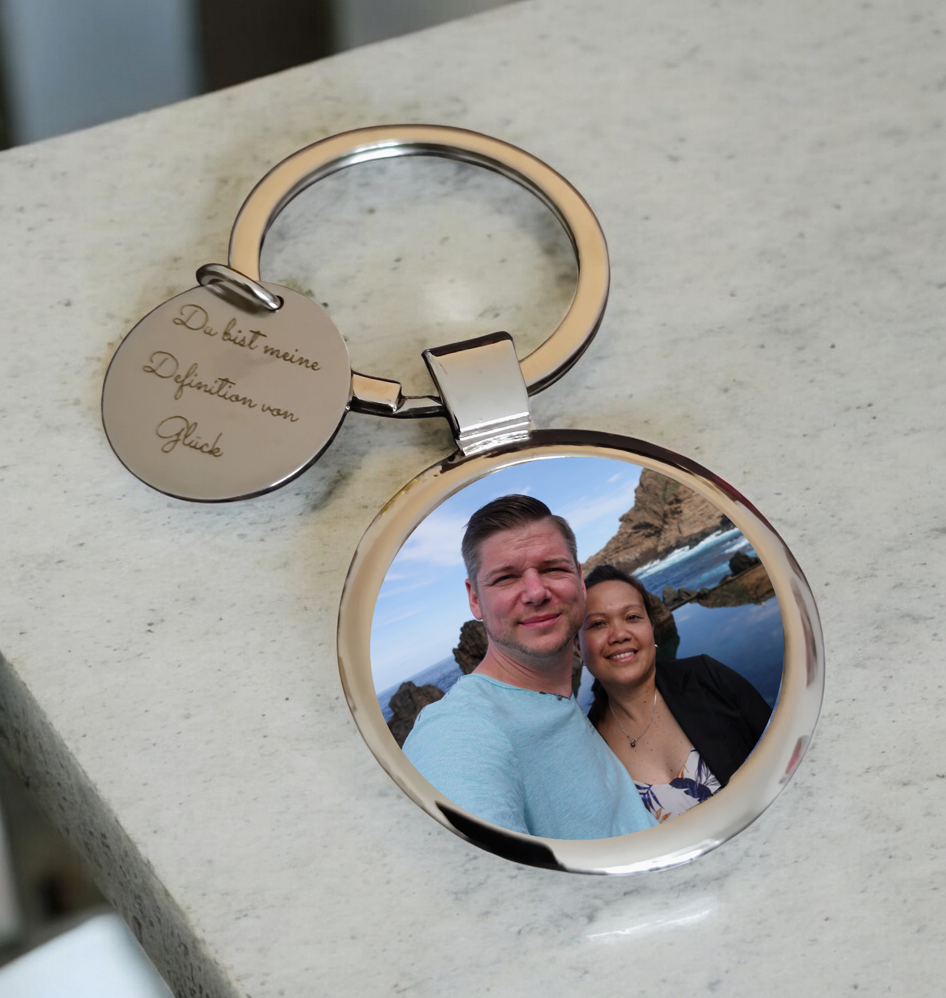 gravierter foto schlüsselanhänger