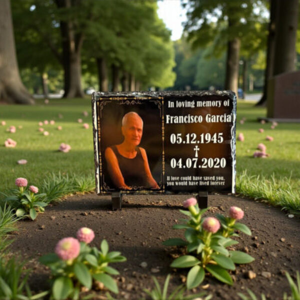 Personalisierter wasserdichter Grab-Fotorahmen Grabdekorationen für den Außenbereich