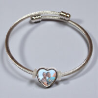 Personalisierter Foto-Herz-Charm - Edelstahl Armreif