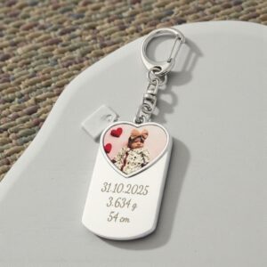 Schlüsselanhänger doppelseitig Foto und Gravur