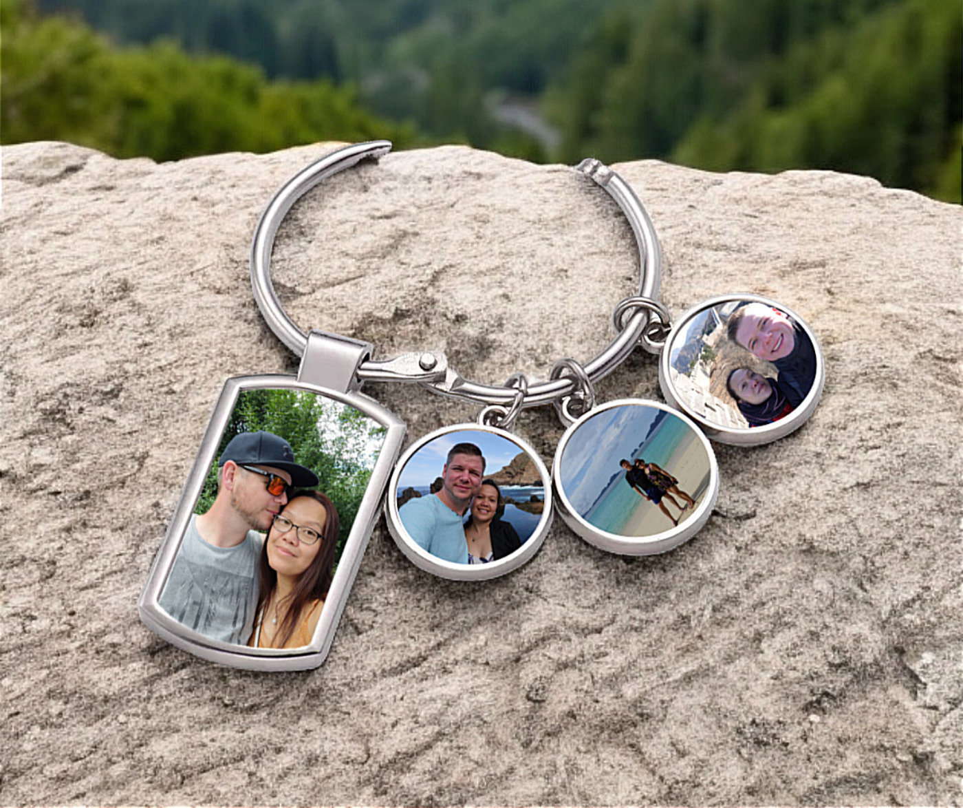 Personalisierte Foto-Schlüsselringe Familienfoto