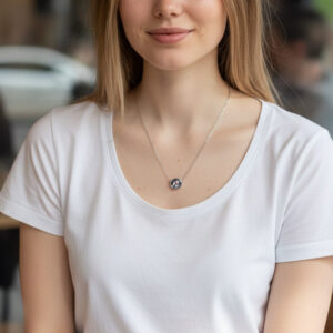 Verstellbare personalisierte Foto-Halskette, runder Foto-Anhänger 10 mm