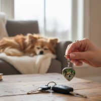 Personalisierter Urnen-Foto-Gravur-Schlüsselanhänger für die Asche von Haustieren und Menschen