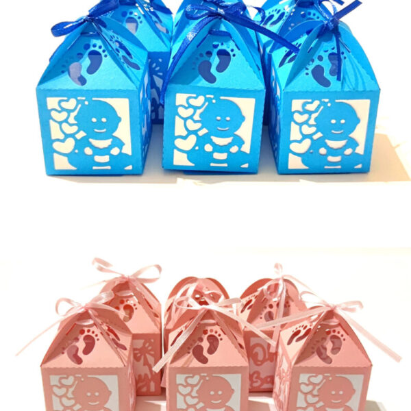6er Geschenkbox - Mädchen / Junge Babyshower Geschenkverpackung